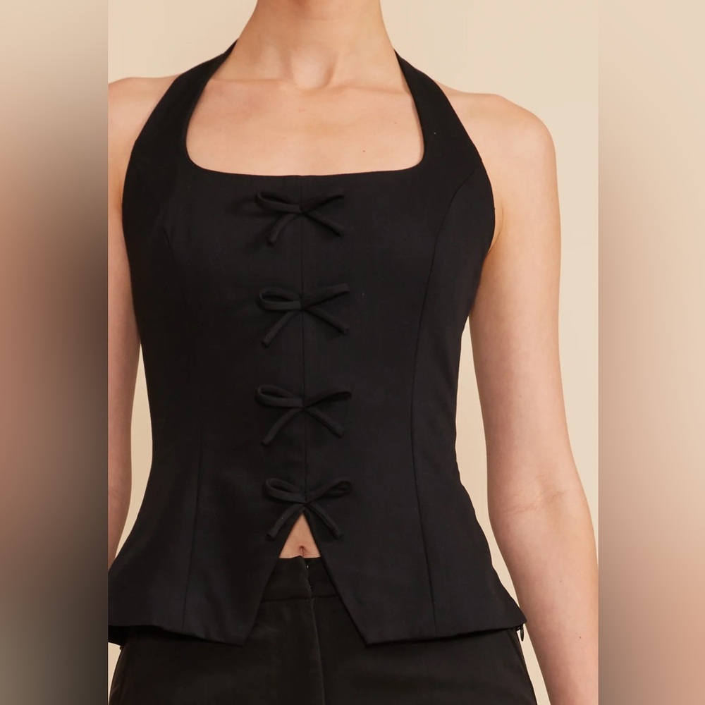 Lucy Paris Black Bow Shirt